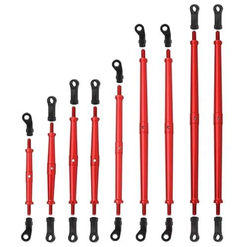 QOAKSDY Pull Rod Link Linkage Für Axial Für SCX10 III JT Für Gladiator 1/10 RC Crawler Auto-Tuning-Teile 9-teiliges Metall-Aufhängungsverbindungsstück Für Chassis-Verbindungsset von QOAKSDY