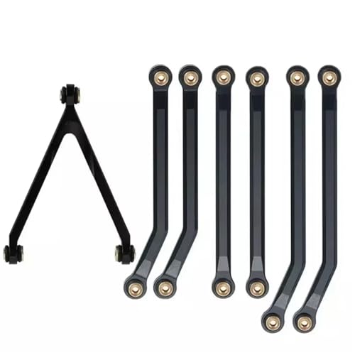 QOAKSDY Pull Rod Link Linkage Für Axial Für SCX24 AXI00001 C10 AXI00002 Für JLU Für Bronco AXI00006 RC Crawler Teile Hoher Abstand Für Chassis Links Set(Black) von QOAKSDY