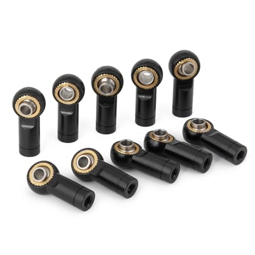 QOAKSDY Pull Rod Link Linkage Für Axial SCX10 TRX-4 1/10 RC Auto Boot Flugzeug DIY Teile 10 Stück Metall M3 Link Spurstangenkopf Kugelgelenk(Black) von QOAKSDY