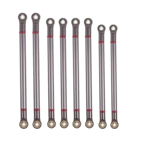 QOAKSDY Pull Rod Link Linkage Für Axial Scx10 1/10 rc Cars Crawler 8-teilige Radstand-Verbindungsstange Aus Aluminiumlegierung, 313 Mm(Gray) von QOAKSDY