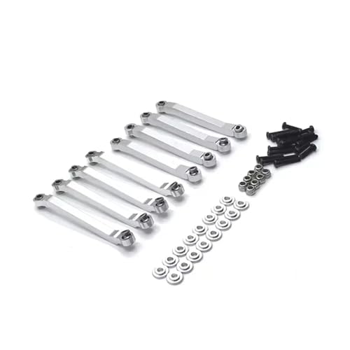 QOAKSDY Pull Rod Link Linkage Für D90 D91 D96 Für MN98 Für MN99S 1/12 RC-Auto-Upgrade-Teile, 8-teiliges Metall Für Chassis-Zugstangen, Feste Verbindungsstange(Silver) von QOAKSDY