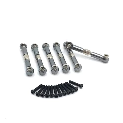QOAKSDY Pull Rod Link Linkage Für HS 18301 18302 18311 18312 18321 18322 1/18 RC-Auto, Verstellbare Gestänge, Zugstangen-Verbindung, Upgrade-Teile, Zubehör(Gray) von QOAKSDY