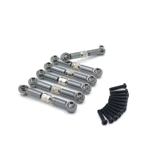 QOAKSDY Pull Rod Link Linkage Für HS 18301 18302 18311 18312 18321 18322 1/18 RC-Auto-Upgrade-Teile Zubehör Einstellbare Gestänge Zugstangenverbindung(Gray) von QOAKSDY