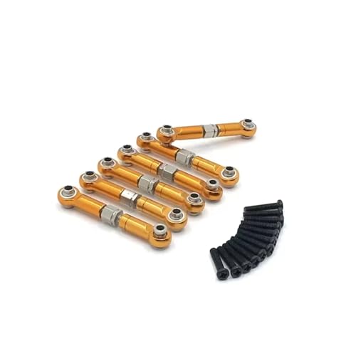 QOAKSDY Pull Rod Link Linkage Für HS 18301 18302 18311 18312 18321 18322 1/18 RC-Auto-Upgrade-Teile Zubehör Einstellbare Gestänge Zugstangenverbindung(Yellow) von QOAKSDY