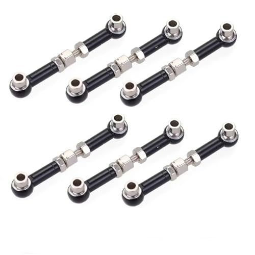 QOAKSDY Pull Rod Link Linkage Für HSP Für Redcat Für ZD Für Racing Für HPI Für LRP Für Wltoys 1/12 1/10 Drift Car Monster Truck Servogestänge Zugstange(Black) von QOAKSDY