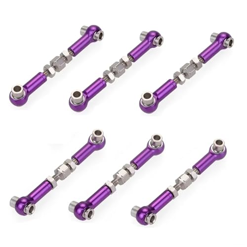 QOAKSDY Pull Rod Link Linkage Für HSP Für Redcat Für ZD Für Racing Für HPI Für LRP Für Wltoys 1/12 1/10 Drift Car Monster Truck Servogestänge Zugstange(Purple) von QOAKSDY