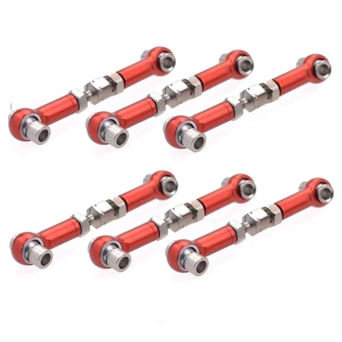 QOAKSDY Pull Rod Link Linkage Für HSP Für Redcat Für ZD Für Racing Für HPI Für LRP Für Wltoys 1/12 1/10 Drift Car Monster Truck Servogestänge Zugstange(Red) von QOAKSDY
