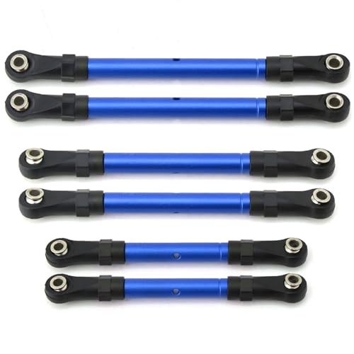 QOAKSDY Pull Rod Link Linkage Für Hoss Für Slash 4WD RC-Auto-Upgrade-Ersatzteile, Verstellbare Zugstange Vorne Und Hinten, Spurstange, Lenkstange, Blau von QOAKSDY