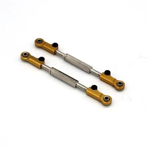 QOAKSDY Pull Rod Link Linkage Für JLB 11101 21101 J3 1/10 RC-Auto, Rennsport, Metall-Upgrade-Zubehör, Vorne Und Hinten, Universelle Feste Lenkstange EA1018(Yellow,2PCS) von QOAKSDY