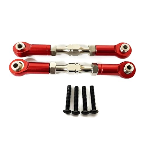 QOAKSDY Pull Rod Link Linkage Für LOSI Für Baja Für Rey 4WD LOS03046 LOS03049 1/10 RC-Auto-Upgrades Teile Aluminiumlegierung Vordere Lenkstange(Red) von QOAKSDY