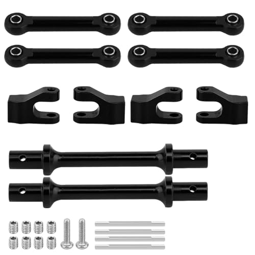 QOAKSDY Pull Rod Link Linkage Für Losi Mini LMT Monster Truck 1/18 RC-Auto, Upgrade-Teile, Aluminiumlegierung, Vorderer Und Hinterer Anti-Kipp-Stangensatz(Black) von QOAKSDY
