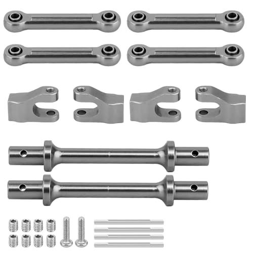 QOAKSDY Pull Rod Link Linkage Für Losi Mini LMT Monster Truck 1/18 RC-Auto, Upgrade-Teile, Aluminiumlegierung, Vorderer Und Hinterer Anti-Kipp-Stangensatz(Gray) von QOAKSDY