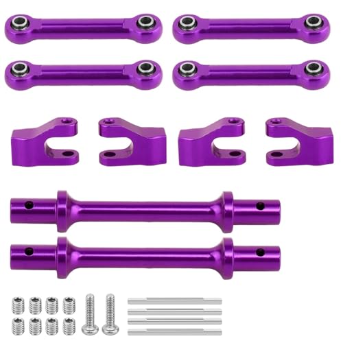 QOAKSDY Pull Rod Link Linkage Für Losi Mini LMT Monster Truck 1/18 RC-Auto, Upgrade-Teile, Aluminiumlegierung, Vorderer Und Hinterer Anti-Kipp-Stangensatz(Purple) von QOAKSDY