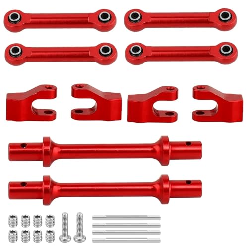 QOAKSDY Pull Rod Link Linkage Für Losi Mini LMT Monster Truck 1/18 RC-Auto, Upgrade-Teile, Aluminiumlegierung, Vorderer Und Hinterer Anti-Kipp-Stangensatz(Red) von QOAKSDY
