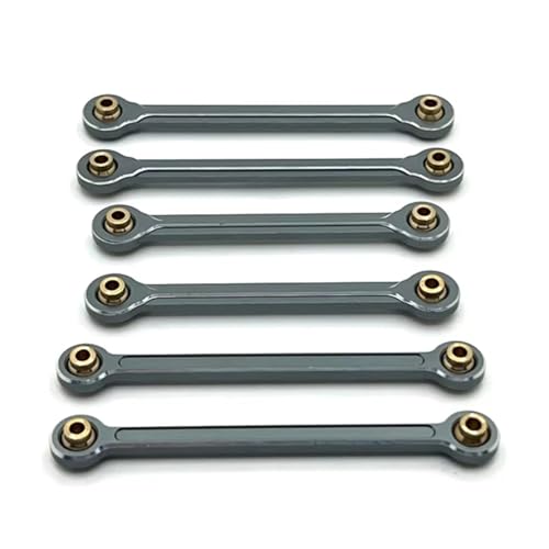 QOAKSDY Pull Rod Link Linkage Für MJX 10208 Monster 1/10 RC-Auto-Upgrade-Teile, Aluminium-Zugstange, Verbindungsstange, Lenkstangen-Set, Zubehör(Gray) von QOAKSDY
