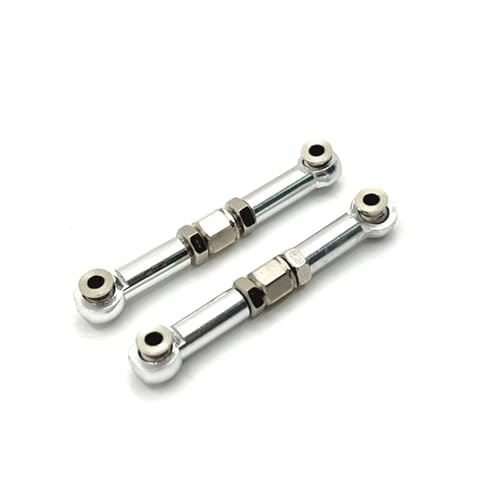 QOAKSDY Pull Rod Link Linkage Für MJX Für Hyper Go 16207 16208 16209 16210 H6 Fernbedienungsauto Metall-Lenkstange Upgrade-Lenkgestänge(Silver) von QOAKSDY