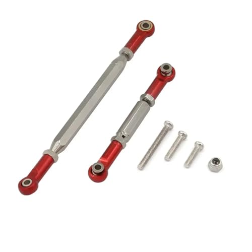 QOAKSDY Pull Rod Link Linkage Für MN78 1/12 Fernbedienungsauto Allradantrieb Kletterauto Metall-Upgrade-Zubehör Lenkstangen-Upgrade-Teile(Red) von QOAKSDY