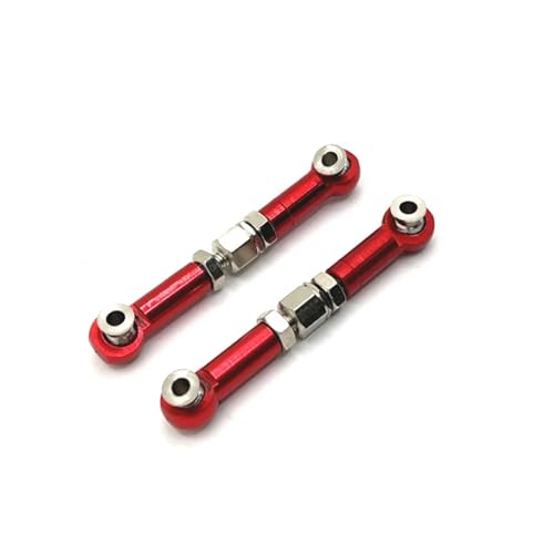 QOAKSDY Pull Rod Link Linkage Für Mjx 16207 16208 16209 16210 1/16 RC Auto Metall Upgrade Zubehör Lenkstange(Red) von QOAKSDY