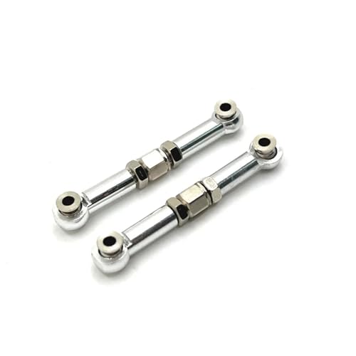 QOAKSDY Pull Rod Link Linkage Für Mjx 16207 16208 16209 16210 1/16 RC Auto Metall Upgrade Zubehör Lenkstange(Silver) von QOAKSDY