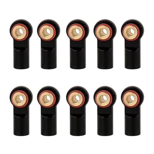 QOAKSDY Pull Rod Link Linkage Für SCX10 D90 D110 Für TRX-4-Tuningteile 1/5/10 Stück M4 Trolley-Kopfverbindungsstück Kugelgelenkstangenende Für RC-Crawler, Länge 20 Mm(Black,10Pcs) von QOAKSDY