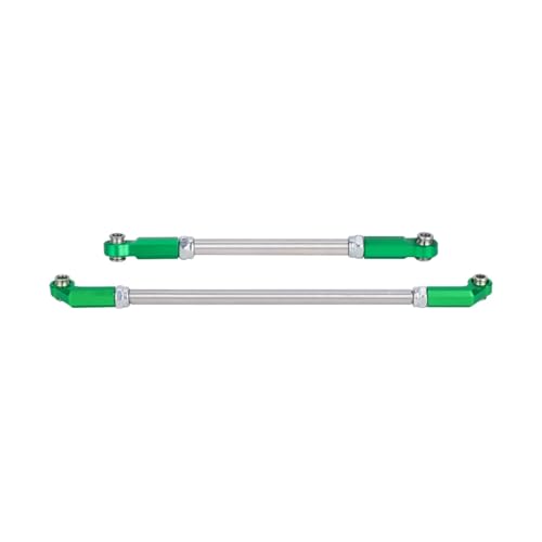QOAKSDY Pull Rod Link Linkage Für SCX10 III VS4-10 Für Phoenix 1/10 RC Für Rock Crawler Car Für Chassis-Achs-Upgrades, Verstellbare Lenkstange Aus Metall, Servostange(Green) von QOAKSDY