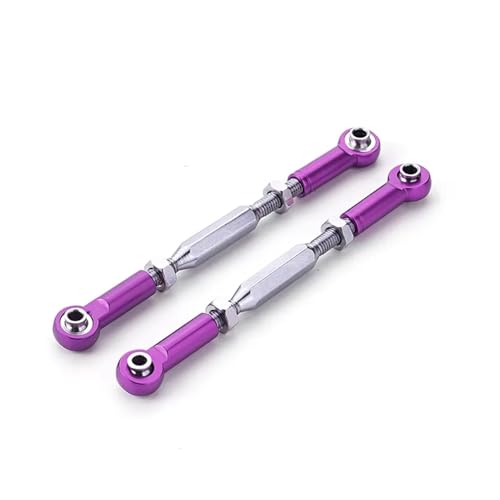 QOAKSDY Pull Rod Link Linkage Für Slash 4x4 1/10 RC-Auto-Upgrade-Teile, Lenkstange Aus Aluminiumlegierung, 2 Stück, Stärkere(Purple) von QOAKSDY