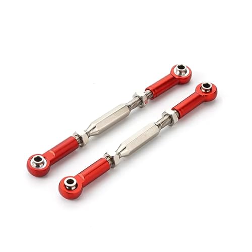 QOAKSDY Pull Rod Link Linkage Für Slash 4x4 1/10 RC-Auto-Upgrade-Teile, Lenkstange Aus Aluminiumlegierung, 2 Stück, Stärkere(Red) von QOAKSDY