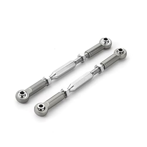 QOAKSDY Pull Rod Link Linkage Für Slash 4x4 1/10 RC-Auto-Upgrade-Teile, Lenkstange Aus Aluminiumlegierung, 2 Stück, Stärkere(Silver) von QOAKSDY