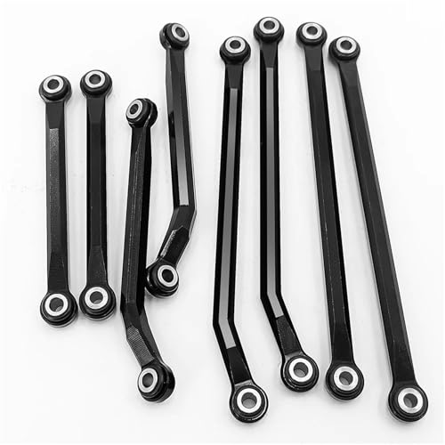 QOAKSDY Pull Rod Link Linkage Für TRX-4M K10 1/18 RC Crawler Autoteilen High Trail 8-teiliges Metall-Verstärkungsgestänge-Zubehör(Black) von QOAKSDY