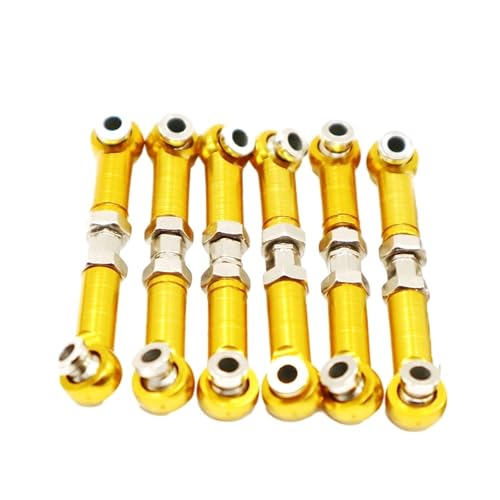 QOAKSDY Pull Rod Link Linkage Für Volcano-18 1/18 Rc Auto, 6-teiliges Lenkgestänge-Set Aus Aluminiumlegierung, Upgrade-Teile(Yellow) von QOAKSDY