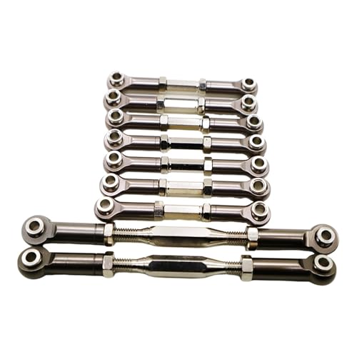 QOAKSDY Pull Rod Link Linkage Für WLtoys K949-015 1/10 RC-Tuning-Teile 9-teiliges Metall-Zuggestänge Für Die Lenkservoverbindung(Gray) von QOAKSDY