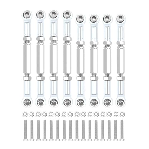 QOAKSDY Pull Rod Link Linkage Für WPL 1/16 C14 C24 Für MN 1/12 D90 Für MN99S Metall Für Chassis-Verbindungsstange Zugstange Spurstange Verbindung RC-Auto-Upgrades Teile(Silver) von QOAKSDY