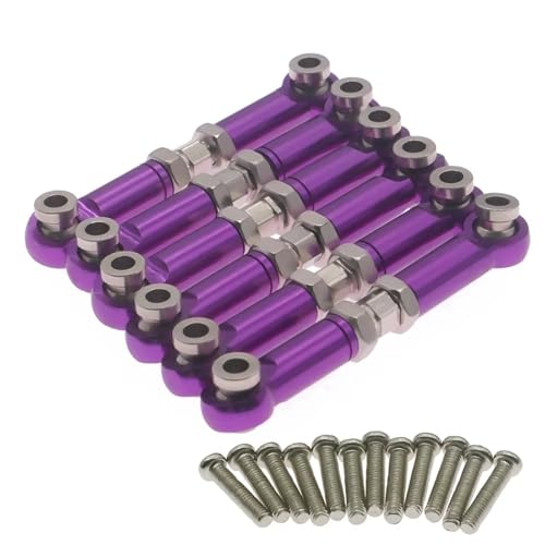 QOAKSDY Pull Rod Link Linkage Für Wltoys A959 A969 A979 K929 RC-Autoteilen Im Maßstab 1/18. Aluminium-Zugstange, Servoverbindung Vorne Und Hinten, Servoverbindung Vorne Und Hinten(Purple) von QOAKSDY