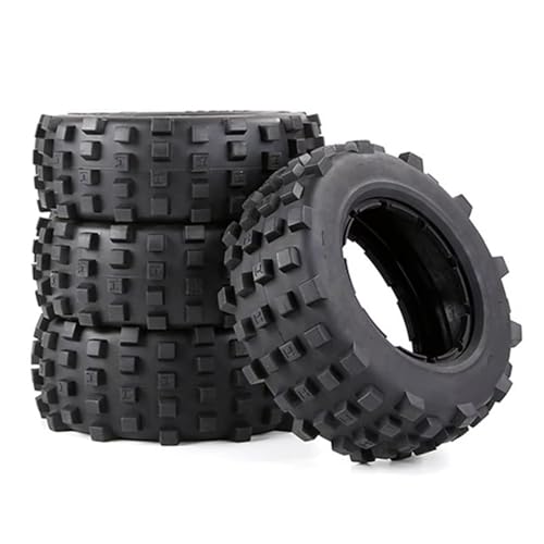 QOAKSDY RC Auto Reifen Für HPI Für ROFUN Für ROVAN Für KM Für Baja 5T 5SC 5FT Für LOSI 1/5 Rc Auto 4 Stück LKW-Teil Knorrige Vorder- Oder Hinterreifenhaut von QOAKSDY