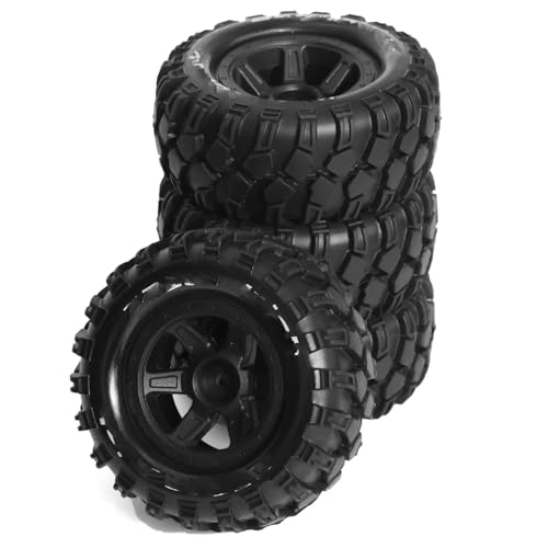 QOAKSDY RC Auto Reifen Für MJX 10208 1/10 RC Auto Upgrade Teile Zubehör 90mm Für Monster Truck Für Buggy Reifen Rad 12mm Sechskant 4St von QOAKSDY