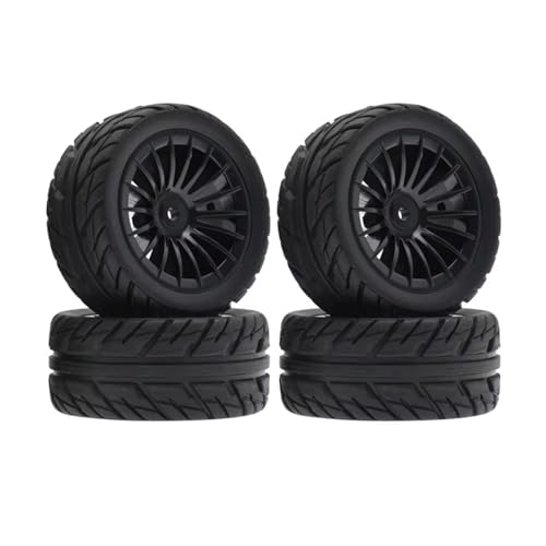QOAKSDY RC Auto Reifen Für SG1603 Für SG1604 Für SG1605 Für UDIRC UD1601 UD1602 UD1603 UD1604 1/16 RC Autoteile 50 Mm Gummireifen Reifen Rad 4 Stück(Black) von QOAKSDY
