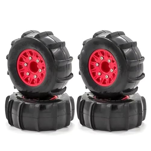 QOAKSDY RC Auto Reifen Für Trax Für Slash Für Huanqi 727 1:8 1:10 Rc Auto Für Modell Short Card General 116 Mm Reifen Sand Reifenadapter 12/14/17(Red) von QOAKSDY