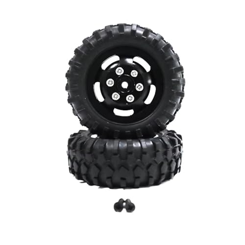 QOAKSDY RC Auto Reifen Für WPL D12 1:10 RC-Auto, Offroad-RC-Auto, Upgrade-Teil, Felgen, Reifen, RC-Autoteil, RC-Radfelgen, Reifen-Zubehör(Black) von QOAKSDY