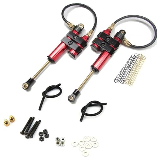 QOAKSDY RC-Cars-Upgrade Teile Für Axial 1:10 RC Auto 2Pcs Interne Feder Öl Dämpfer 100mm Unterdruck Stoßdämpfer Modifizierte Teile(Red) von QOAKSDY