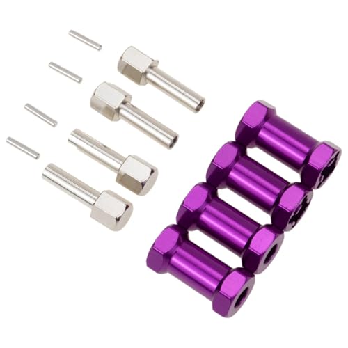 QOAKSDY RC-Cars-Upgrade Teile Für Axial Für SCX10 D90 4 Stücke 1/10 RC Crawler 12mm Hex Radnabe Stick Adapter 25mm Verlängerung Combiner Koppler Ersatzteile(Purple) von QOAKSDY