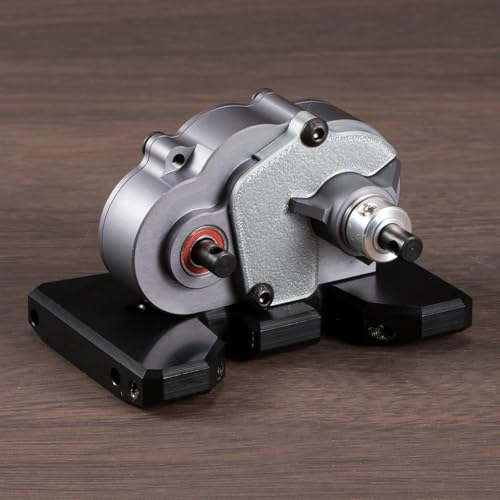 QOAKSDY RC-Cars-Upgrade Teile Für Axial SCX10 Pro AR44 AR45 Für Capra Für Element Für Enduro Achse Gefräste Aluminium 18.6% Overdrive Übertragung 48P LCG Chassis Getriebe von QOAKSDY