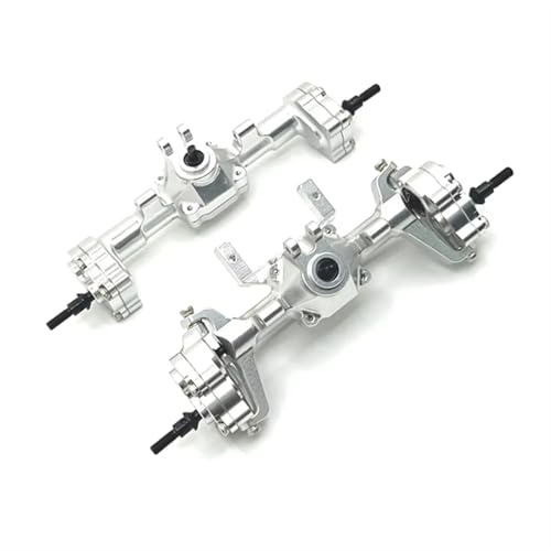 QOAKSDY RC-Cars-Upgrade Teile Für FMS FCX24 Für Xiaoqi Für Crusher K5 1/24 RC Zubehör Auto Metall Vorne Hinterachse Kit Ersatz Teile(Silver) von QOAKSDY