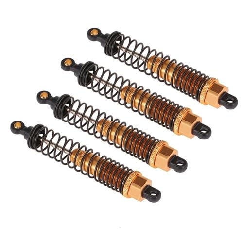 QOAKSDY RC-Cars-Upgrade Teile Für HSP 108004 182004 08001 08058 RC Teile Metall Stoßdämpfer Dämpfer 108mm 1/10 Für Monster Truck Upgrade Zubehör(Yellow,4pcs) von QOAKSDY