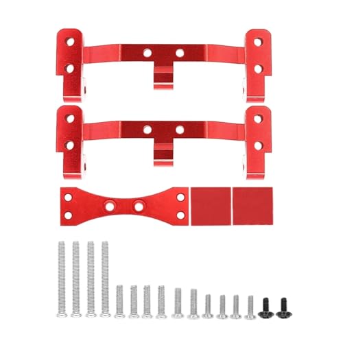 QOAKSDY RC-Cars-Upgrade Teile Für MN D90 D91 MN99S Metall Spurstangenbasis Servomontagehalterung RC Upgrades Teile Ersatzzubehör(Red) von QOAKSDY