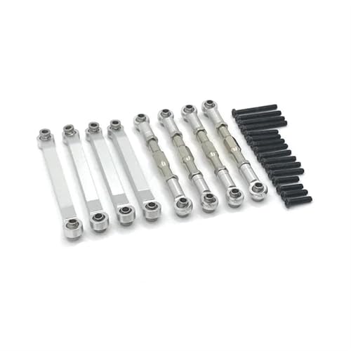 QOAKSDY RC-Cars-Upgrade Teile Für MN D90 D96 MN98 MN99S MN45 1/12 RC Upgrades Teile Zubehör Metall Für Chassis Link Stange Zugstange Spurstange Gestänge Modifizierte(White) von QOAKSDY