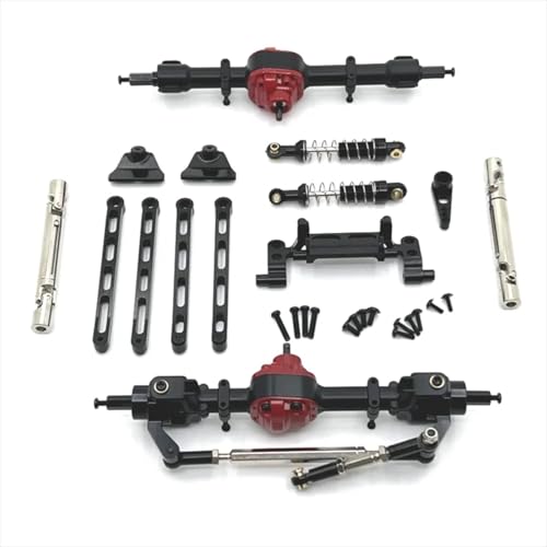 QOAKSDY RC-Cars-Upgrade Teile Für MN Für MN82 LC79 Für MN78 Modell 1/12 RC Auto Teile Metall Upgrade Vorne Und Hinten Montage Kit Ersatz(Black) von QOAKSDY