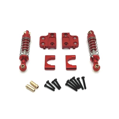 QOAKSDY RC-Cars-Upgrade Teile Für MN Für MN82 LC79 Für MN78 Modell 1/12 RC Auto Teile Metall Verbesserte Hinterachse Befestigung Und Hinten Stoßdämpfer Modifikation Zubehör(Red) von QOAKSDY