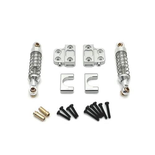 QOAKSDY RC-Cars-Upgrade Teile Für MN Für MN82 LC79 Für MN78 Modell 1/12 RC Auto Teile Metall Verbesserte Hinterachse Befestigung Und Hinten Stoßdämpfer Modifikation Zubehör(Silver) von QOAKSDY