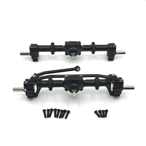 QOAKSDY RC-Cars-Upgrade Teile Für MN78 Für MN82 Für MN99S Für MN98 1/12 RC Auto Upgrade Teile Zubehör Metall Vorne Und Hinten Portal Achse Ersatz(Black) von QOAKSDY