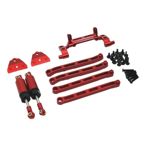 QOAKSDY RC-Cars-Upgrade Teile Für MN82 Für MN78 LC79 Maßstab 1:12 RC Crawler Modell Metall Stoßdämpfer DIY ACCS Ersatz Spielzeug Upgrades Kits Ersatzteile(Red) von QOAKSDY